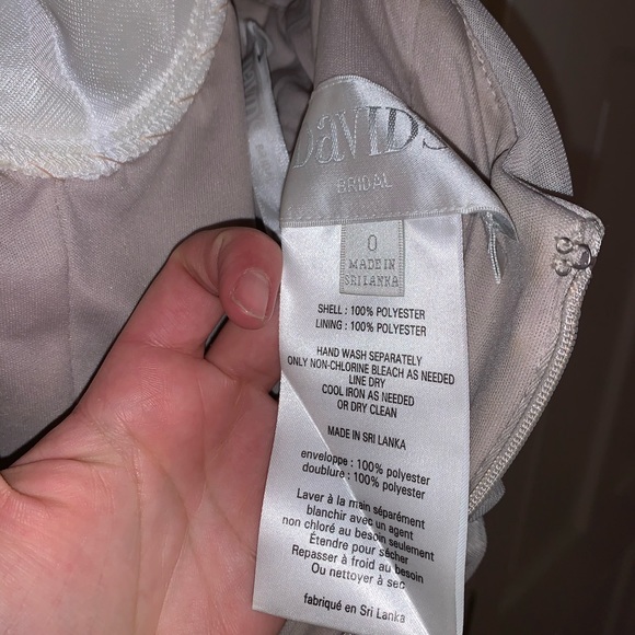 David’s bridal y-neck prom dress in taupe - Picture 6 of 8